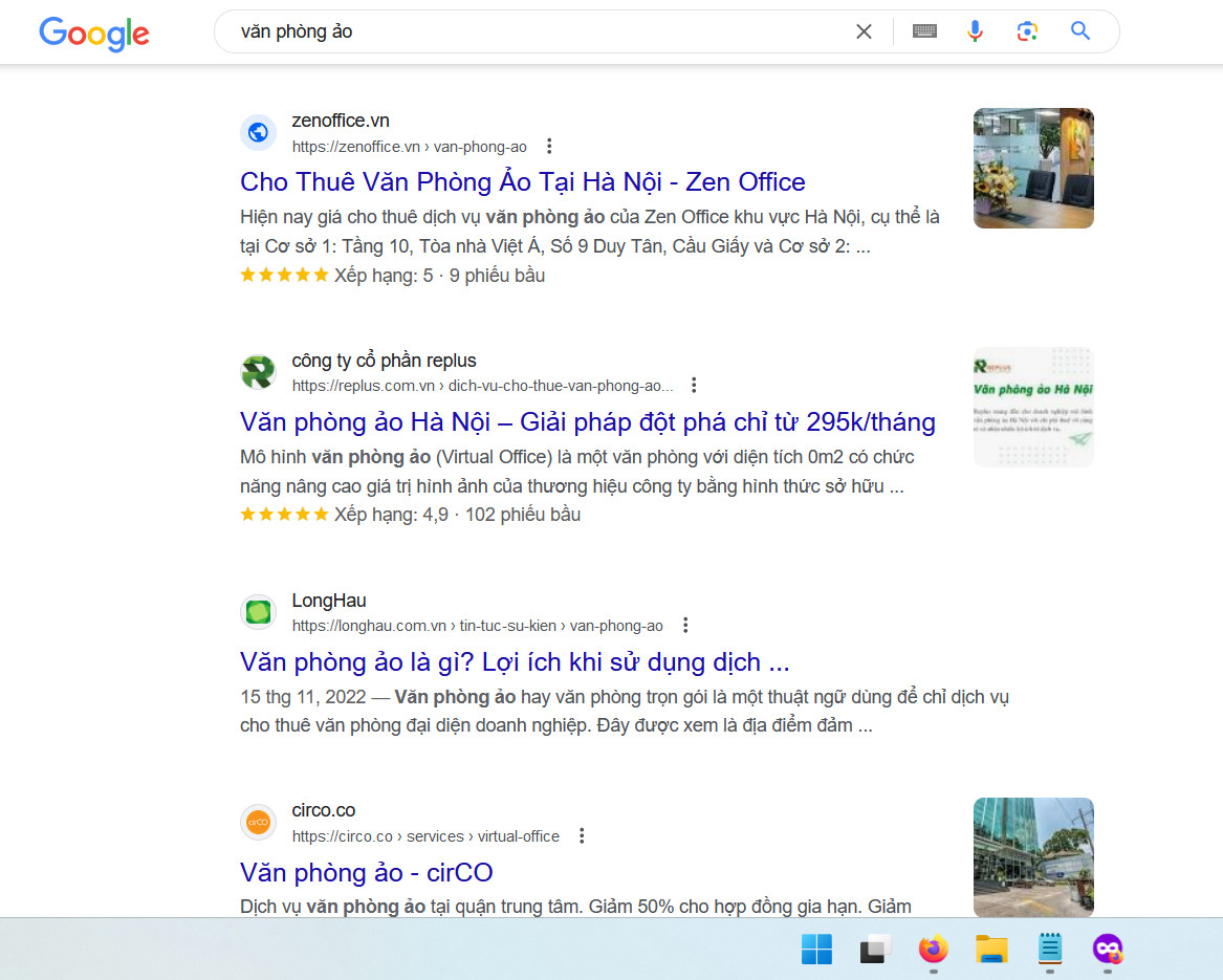 văn phòng ảo - tìm kiếm google search